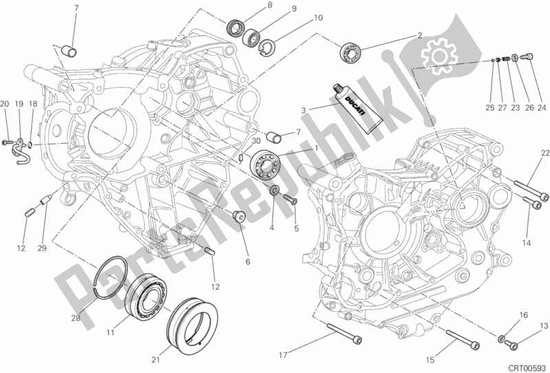 Tutte le parti per il Cuscinetti Del Basamento del Ducati Multistrada 1200 ABS Brasil 2014